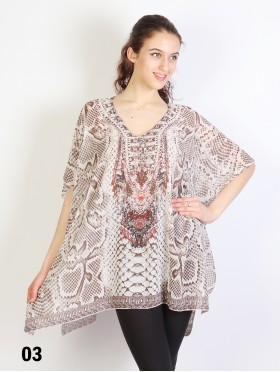 Short Sleeve Loose Bohemian Rhinestone Fashion Top 